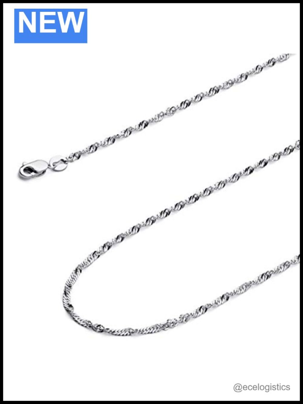 14k Real Gold Singapore Chain Necklace 1mm Solid Yellow White Tri Color